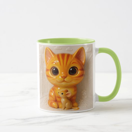 Katze und Maus sitzen Tasse (Rechts)