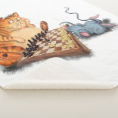 Katze und Maus spielen Schach Sherpa Blanket Sherpadecke (3/4)