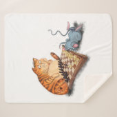 Katze und Maus spielen Schach Sherpa Blanket Sherpadecke (Vorderseite (Horizontal))