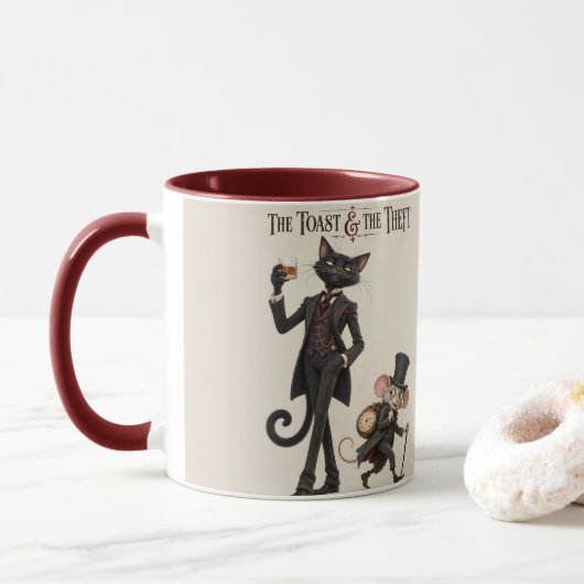 Katze und Maus Unfug Tasse (Mit Donut)