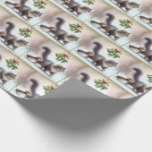 Katze und Maus unter einem Mistleton Geschenkpapier (Ecke)