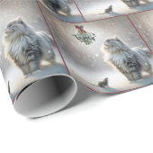 Katze und Maus unter Mistletoe Geschenkpapier (Rolleneckpunkt)