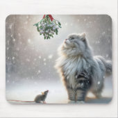 Katze und Maus unter Mistletoe Mousepad (Vorne)