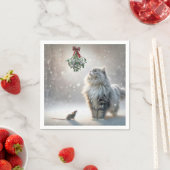 Katze und Maus unter Mistletoe Serviette (Beispiel)