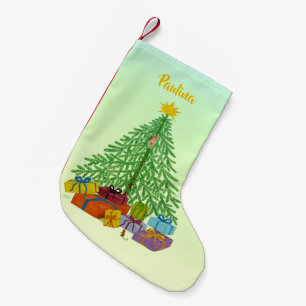 Katze und Maus Weihnachtskarte Kleiner Weihnachtsstrumpf