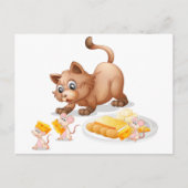 Katze und Mäuse Postkarte (Vorderseite)