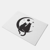 Katze und Mond Fußmatte (Schrägansicht)