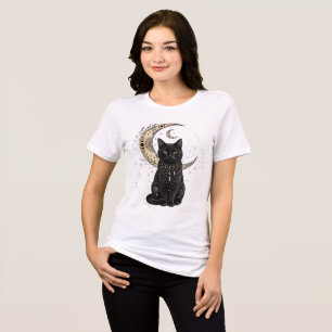 Katze und Mond T-Shirt Tri-Blend Shirt