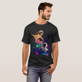 Katze und Mops-Astronauten T-Shirt (Vorne ganz)