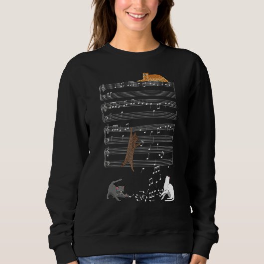 Katze und Musikkatze 1 Sweatshirt (Vorderseite)