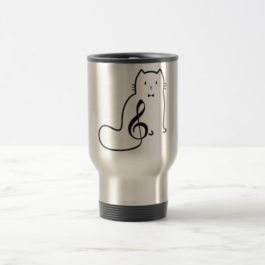 KATZE UND MUSIKNOTE REISEBECHER (Mittel)