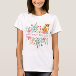 Katze und Muttertag-Design T-Shirt