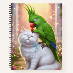 Katze und Papagei Notizblock