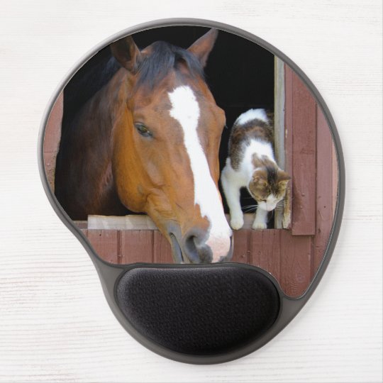 Katze und Pferd - Pferderanch - Pferdeliebhaber Gel Mousepad