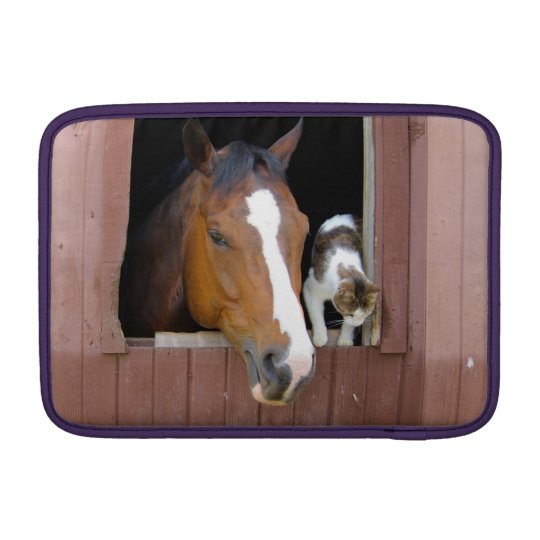 Katze und Pferd - Pferderanch - Pferdeliebhaber MacBook Air Sleeve