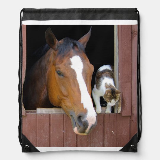 Katze und Pferd - Pferderanch - Pferdeliebhaber Sportbeutel