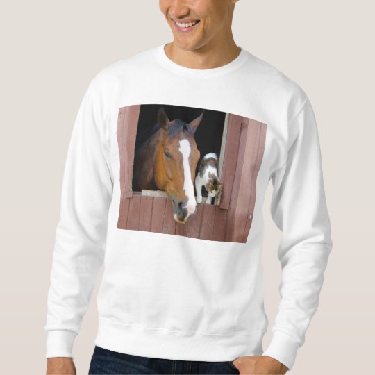 Katze und Pferd - Pferderanch - Pferdeliebhaber Sweatshirt