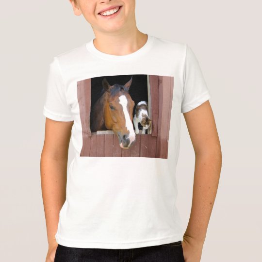Katze und Pferd - Pferderanch - Pferdeliebhaber T-Shirt