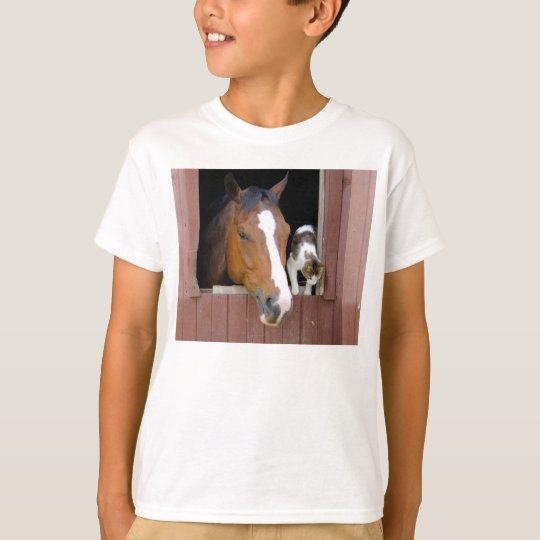 Katze und Pferd - Pferderanch - Pferdeliebhaber T-Shirt