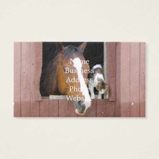Katze und Pferd - Pferderanch - Pferdeliebhaber Visitenkarte