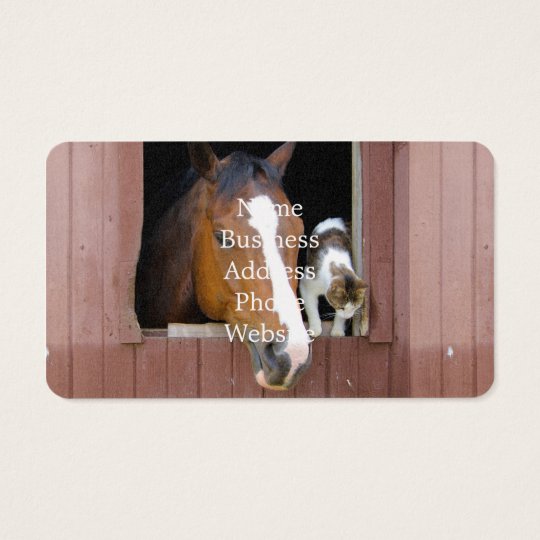 Katze und Pferd - Pferderanch - Pferdeliebhaber Visitenkarte