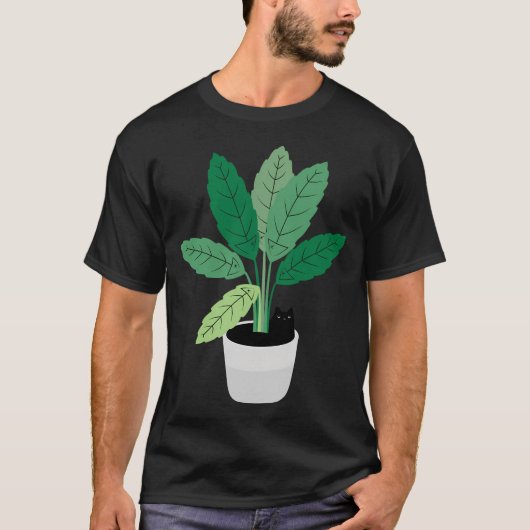 Katze und Pflanze 28 T-Shirt (Vorderseite)
