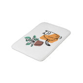 Katze und Pflanze Badematte (Schrägansicht)