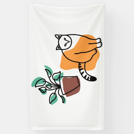 Katze und Pflanze Banner (Vertikal)
