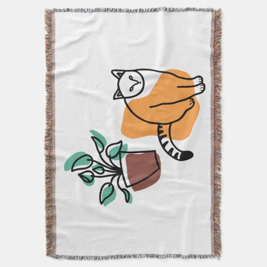 Katze und Pflanze Decke (Vorderseite Vertikal)