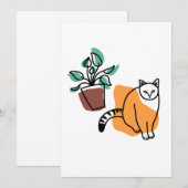 Katze und Pflanze Einladung (Vorne/Hinten)