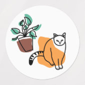 Katze und Pflanze Etiketten (Design 2)