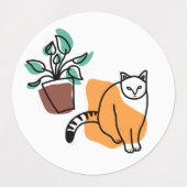 Katze und Pflanze Etiketten (Design 1)