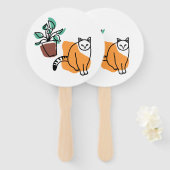 Katze und Pflanze Fächer (Vorne und Hinten)