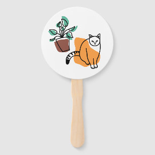 Katze und Pflanze Fächer