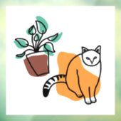 Katze und Pflanze Fensteraufkleber (Blatt 3)