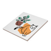 Katze und Pflanze Fliese (Seite)