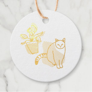 Katze und Pflanze Geschenkanhänger