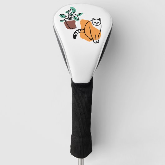 Katze und Pflanze Golf Headcover (Vorderseite)