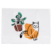 Katze und Pflanze Große Geschenktüte (Rückseite)