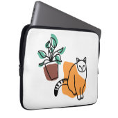 Katze und Pflanze Laptopschutzhülle (Vorne Rechts)