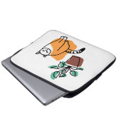 Katze und Pflanze Laptopschutzhülle (Vorne Knopf)
