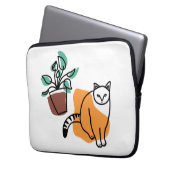 Katze und Pflanze Laptopschutzhülle (Vorderseite Links)