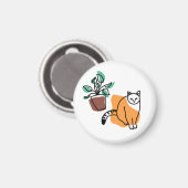 Katze und Pflanze Magnet (Vorderseite/Rückseite)