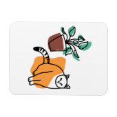 Katze und Pflanze Magnet (Horizontal)