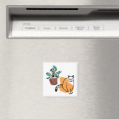 Katze und Pflanze Magnet (In Situ (Geschirrspüler))