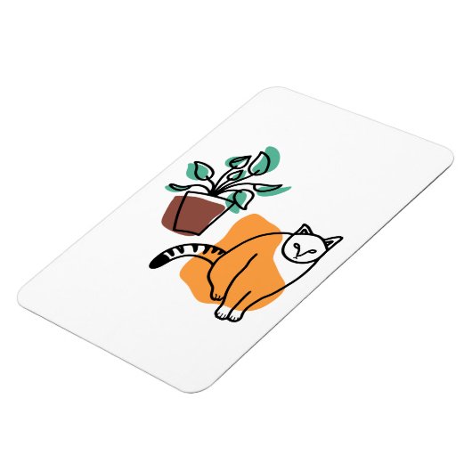 Katze und Pflanze Magnet (Linke Seite)