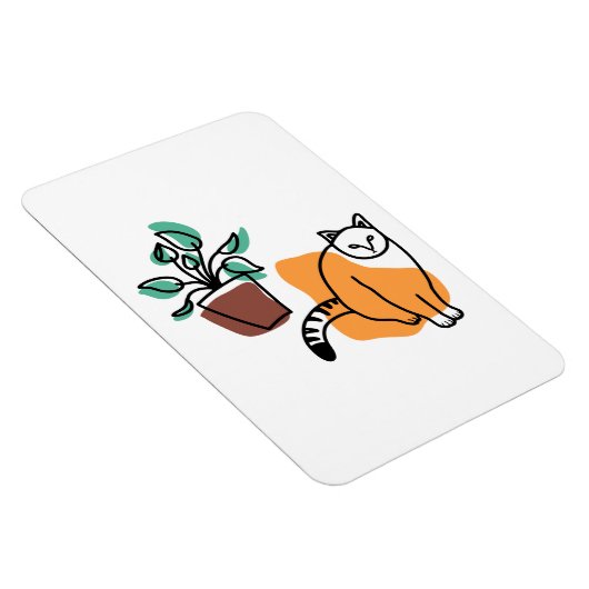 Katze und Pflanze Magnet (Rechte Seite)