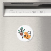 Katze und Pflanze Magnet (In Situ (Geschirrspüler))