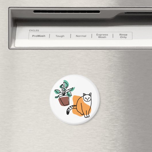 Katze und Pflanze Magnet (In Situ (Geschirrspüler))