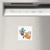 Katze und Pflanze Magnet (In Situ (Geschirrspüler))